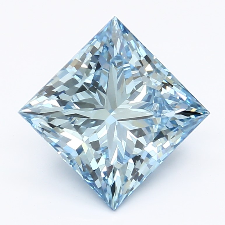2.63 Carat Princess Cut Diamond Fancy Vivid Blue / VVS2