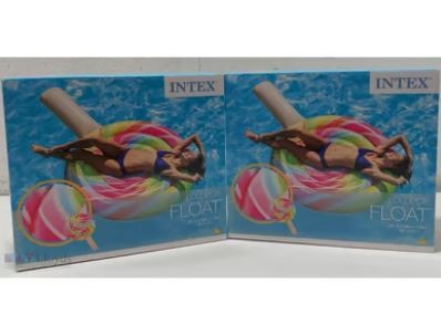 2 Intex Lollipop Float, giant inflatable pool mat look like colorful swirl