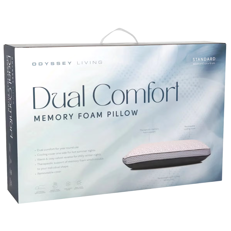 ODYSSEY LIVING Dual Comfort Memory Foam Pillow. N.B: Not in original packag