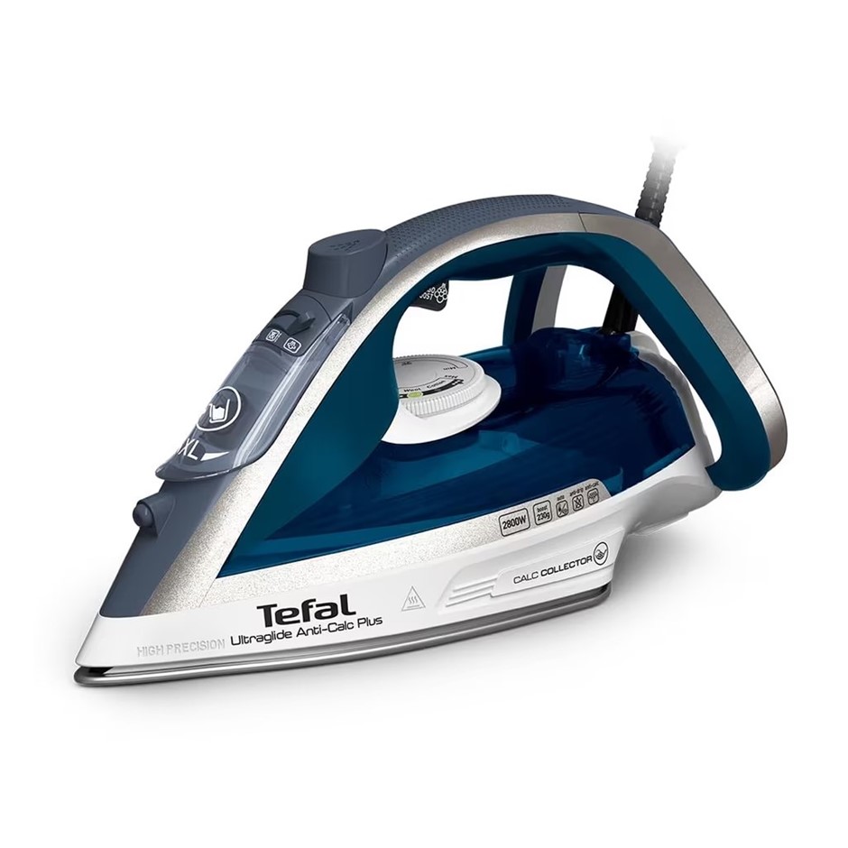 TEFAL Ultraglide Anti-Calc Plus Steam Iron FV5878, Navy/White. N.B: Minor u