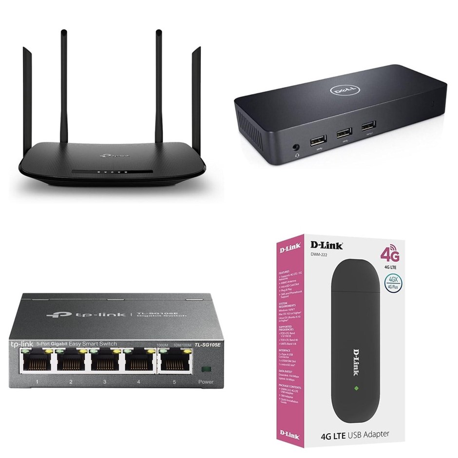 4 x Routers & Switches. 1 x TP-LINk Archer VR300 AC1200 Dual Band Router. 1