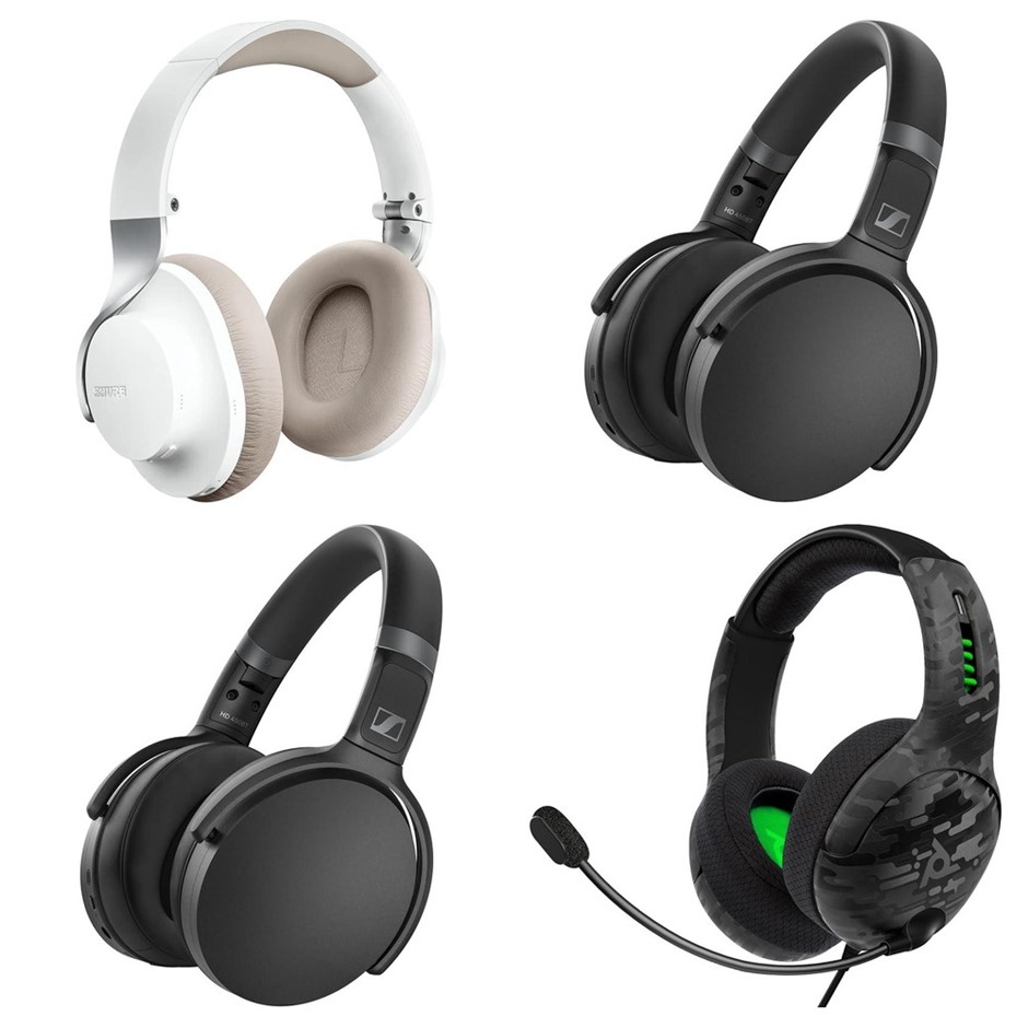 4 x Assorted Headphones, RRP: -$966, Incl: 1 x Shure AONIC 40 ANC Wireless
