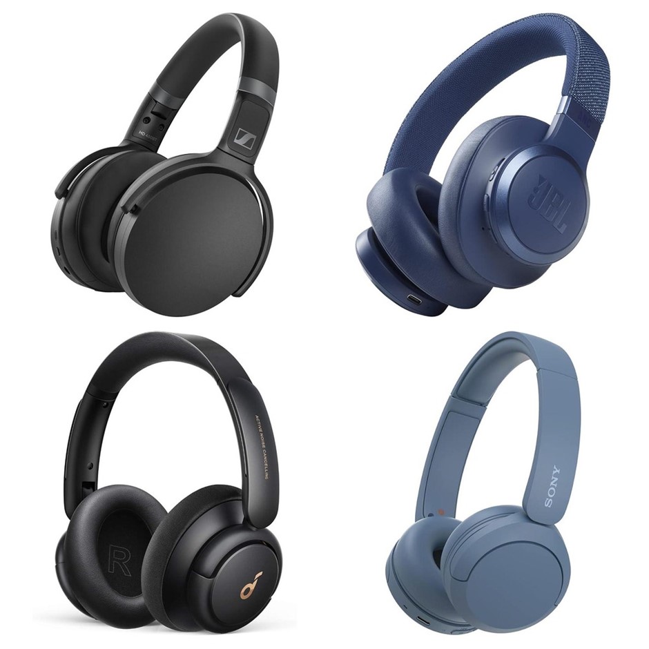4 x Assorted Headphones, RRP: -$756, Incl: 1 x Sennheiser HD 450BT ANC Wire