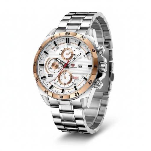 Jewelz Merchants Men’s Silver & Rose Gold-Tone Watch – Father’s Day