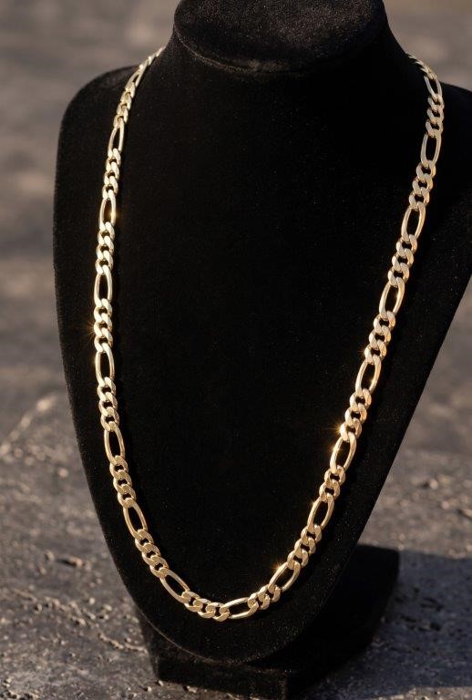 14K/Italy Stamped Yellow Gold Bonded Figaro Chain -50cm-Bonus Gift