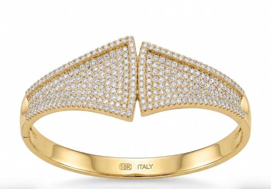 18K/ITALY Yellow Gold Bonded bangle -(stamped 18K/Italy)