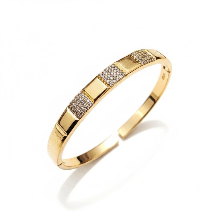 18K/ITALY Yellow Gold Bonded bangle -(stamped 18K/Italy)