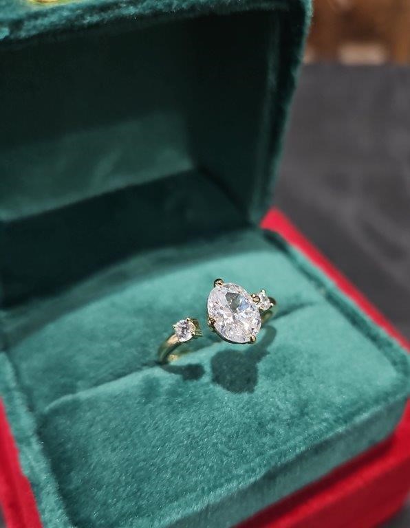 14K/Italy 3.0ct Oval Cut Yellow Gold Bonded Ring Warranty Quality-8US
