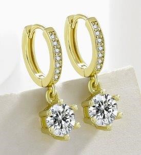 925 Sterling Silver 2.0ctw White  Earrings  Simulated Diamonds