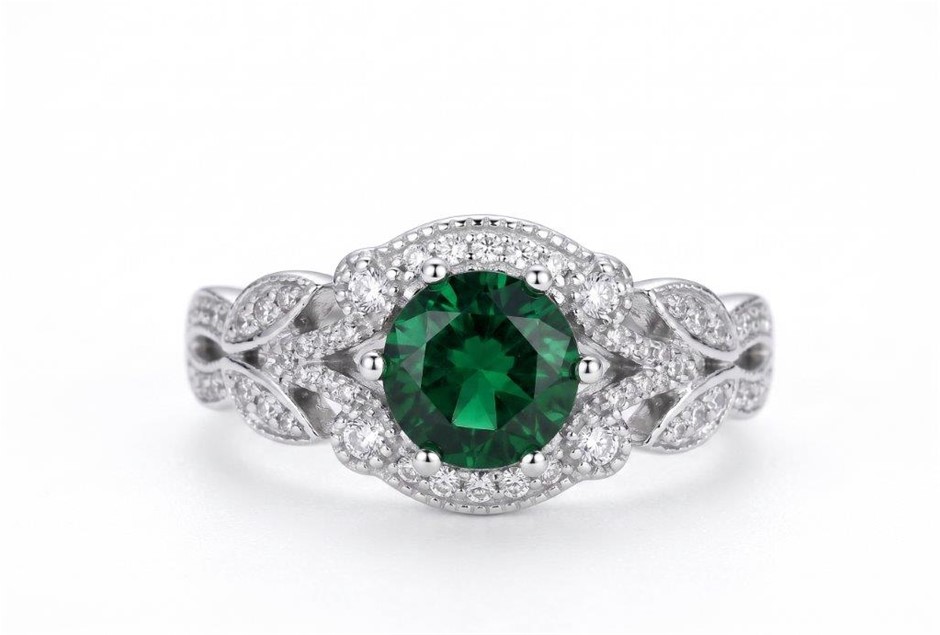 925 Sterling Silver 1.0ct Round Cut White Ring Simulated Diamonds
