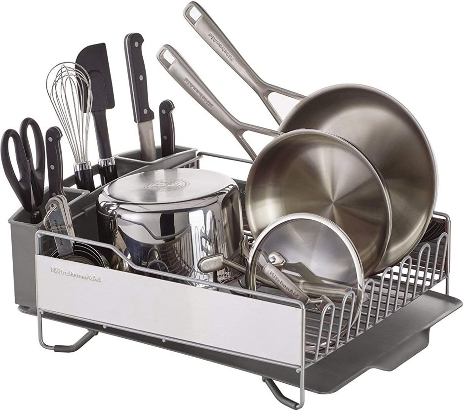 KITCHENAID Large Capacity Full Size Rust Resistant Dish Rack with Angled Dr