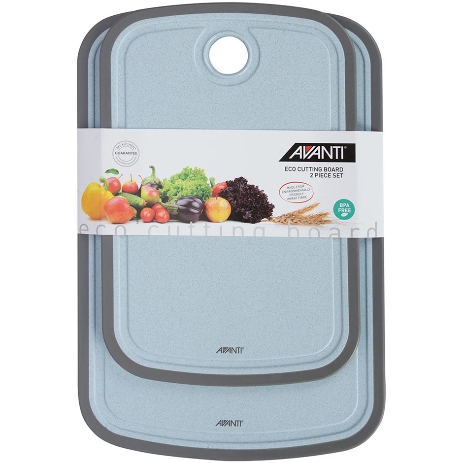 Avanti 74056 Wheat Fibre Cutting Boards 2 Pack Grey/Blue Medium, Large