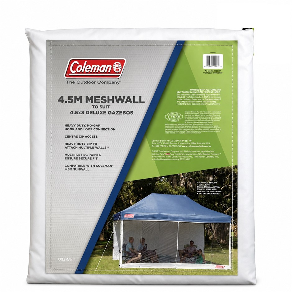 Coleman 1381441 Accessory Deluxe Mesh Wall, for 4.5 Metre Gazebos, Black/Gr