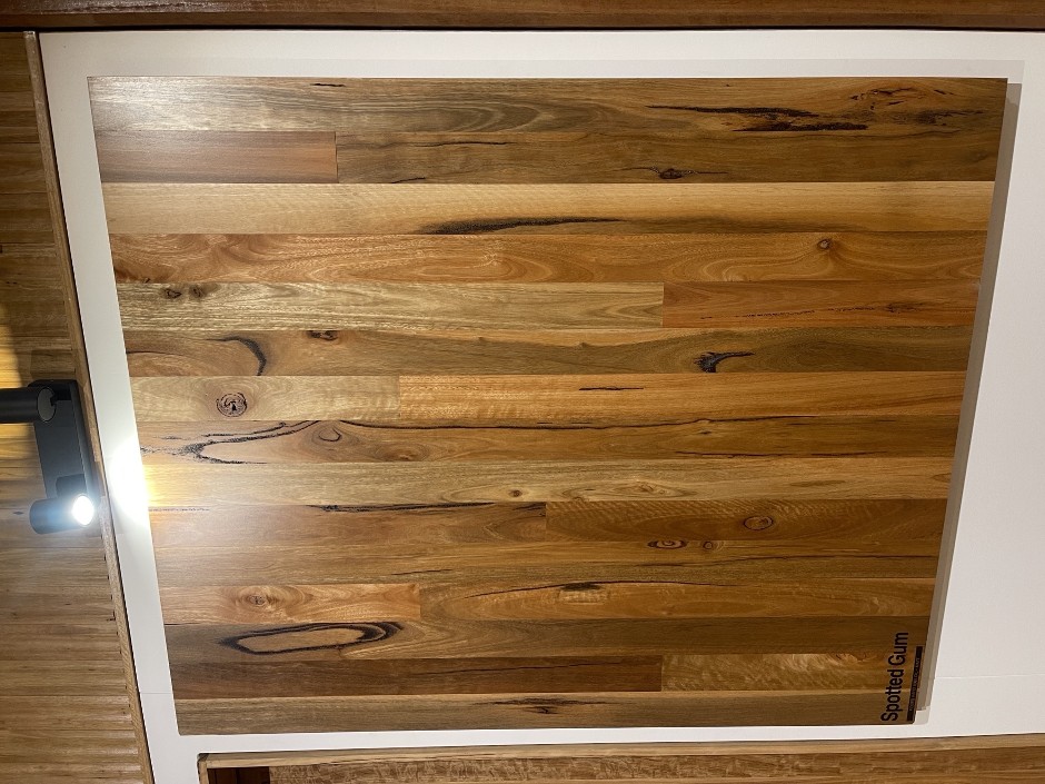 256.8 lm Spotted Gum Solid Flooring #173446 (Sports Flooring)