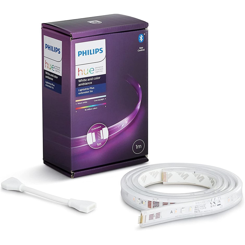 8 x PHILIPS Hue LightStrip Plus Dimmable LED Smart Light Extension, 1m, Whi