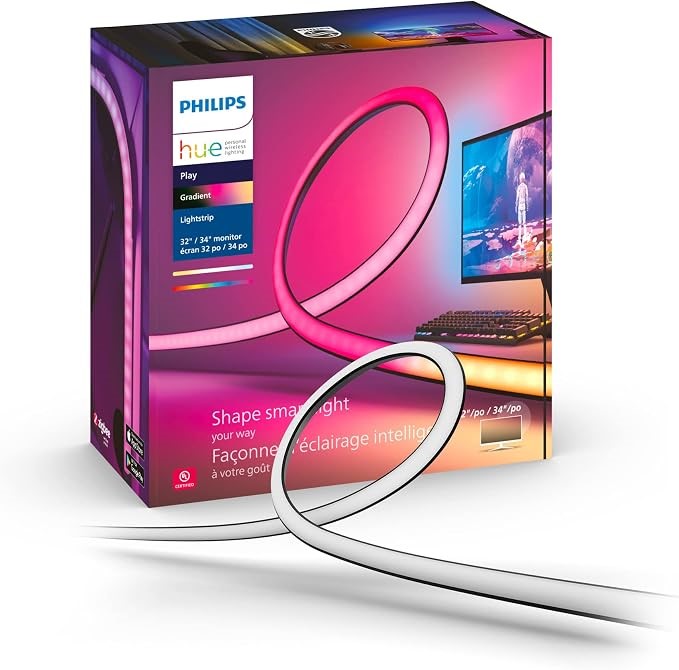 PHILIPS Hue Play Gradient PC Lightstrip for 32-34 Inch Screens LED Smart Li