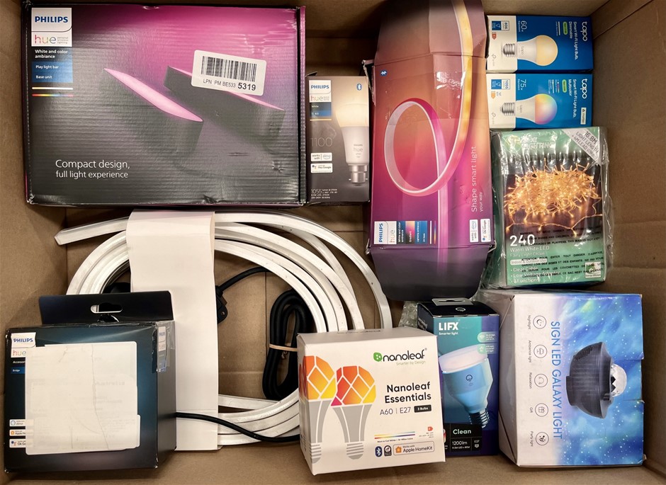11 x Assorted Smart Lighting Products Including PHILIPS, NANOLEAF, TAPO & M