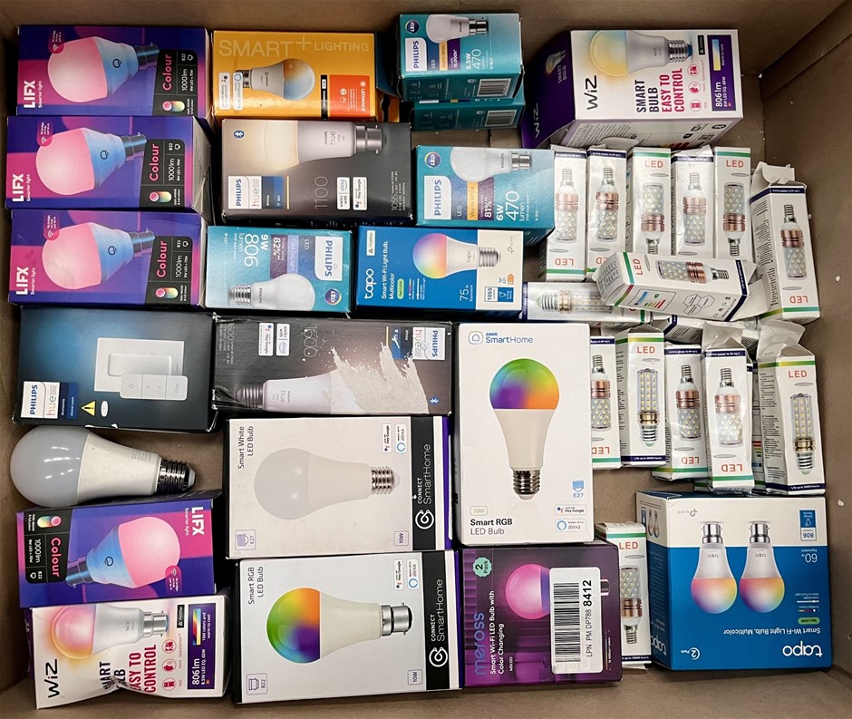 Assorted LED Home Lighting Including PHILIPS, LIFX, WiZ & More. NB: Sold as