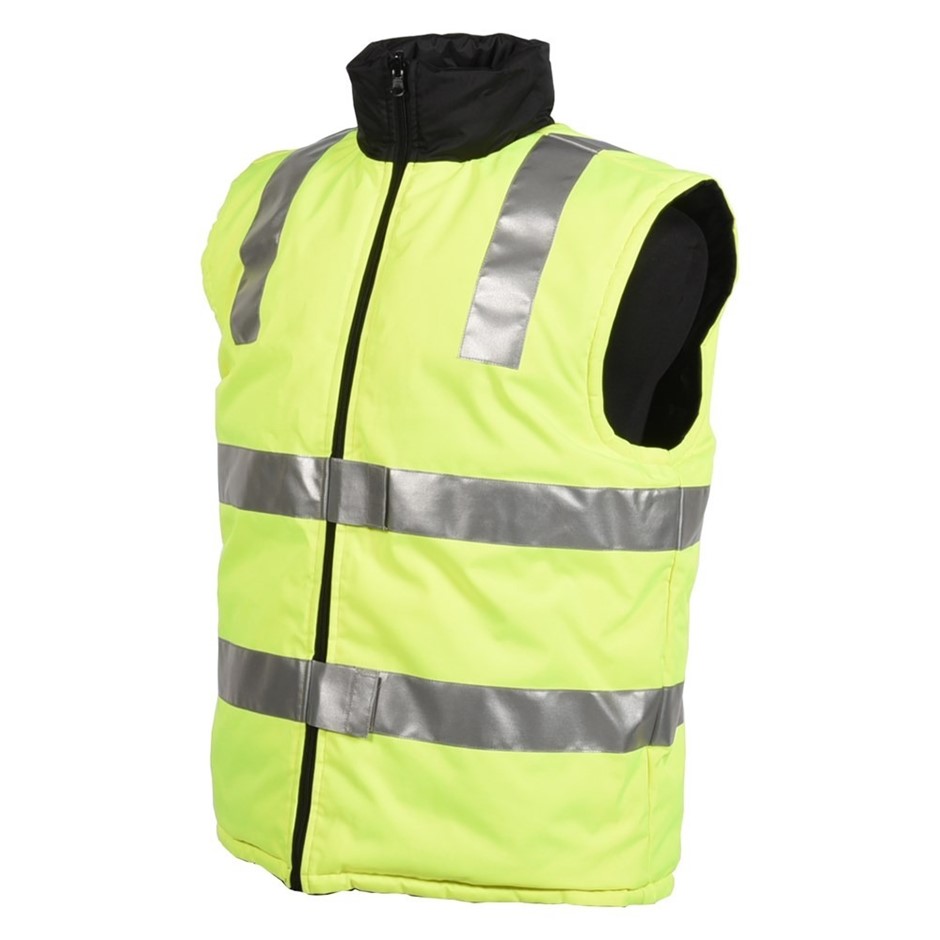 4 x KINCROME Hi Vis Reversible Reflective Safety Vests, Size XL, Yellow/Nav