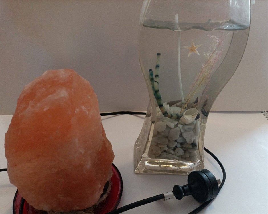 Artificial Still Water Vase and Himlaya Salt Lamp Used