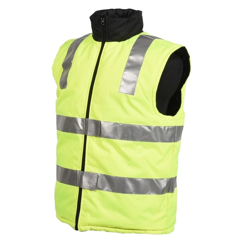 4 x KINCROME Hi Vis Reversible Reflective Safety Vests, Size 2XL, Yellow/Na