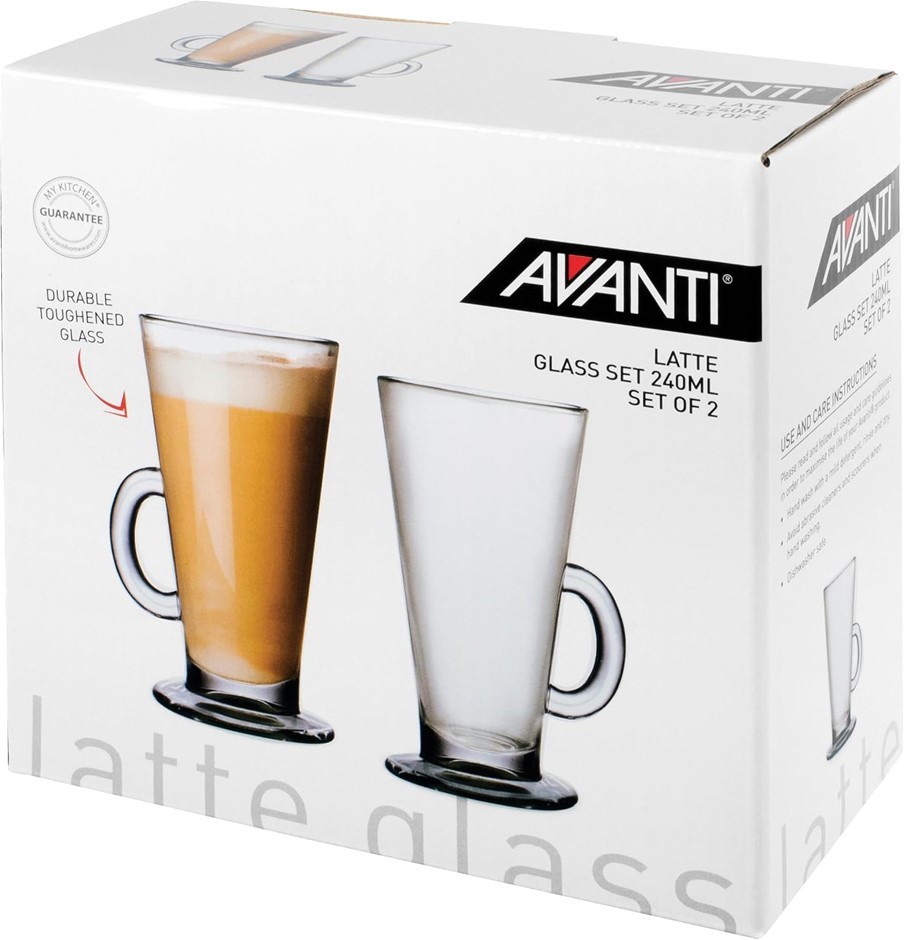 Avanti Latte Glass 2 Piece Set, Clear, 15369