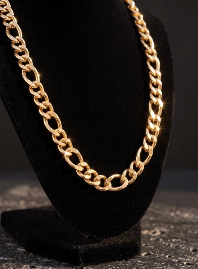 18K/Italy Stamped Rose Gold Filled Figaro Chain -60cm-5mm