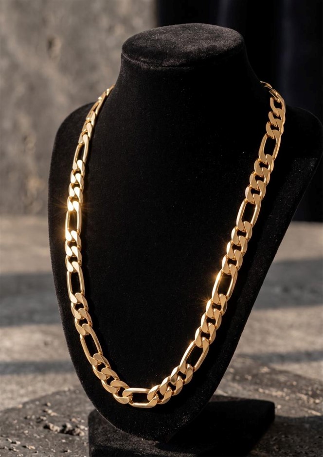 18K/Italy Stamped Rose Gold Filled Figaro Chain 50cm-8mm