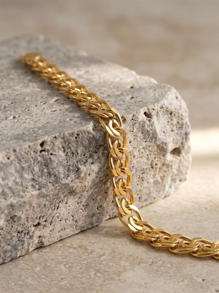18k Italy Stamped Yellow Gold Bonded Bracelet-Quality Guarantee-20cm