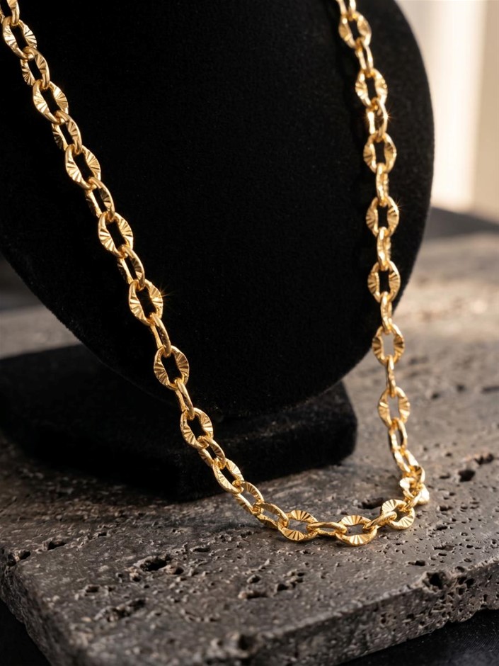 18k Italy Stamped Yellow Gold Bonded Chain-Quality Guarantee-50cm