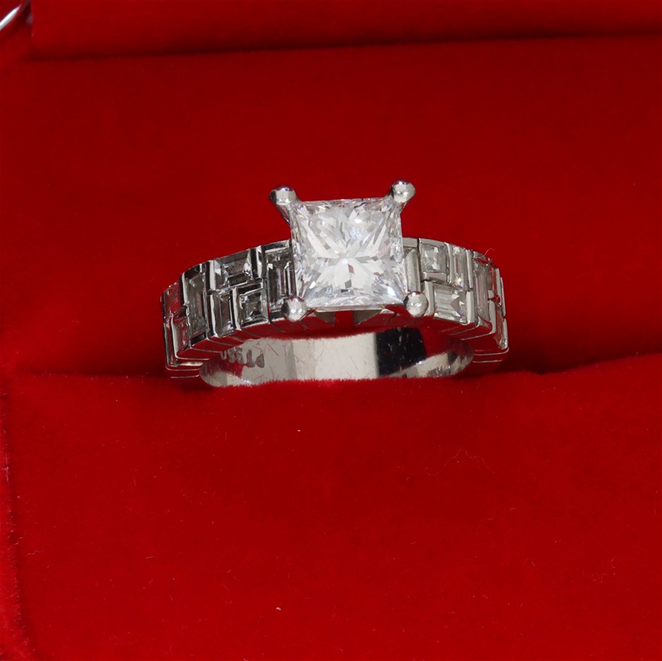 2.79tcw GIA Diamond Platinum Engagement Ring