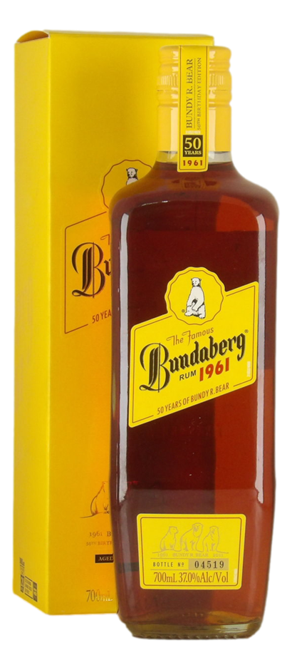 Bundaberg Rum 1961 Yellow Box 2011 (1x 700mL), QLD.