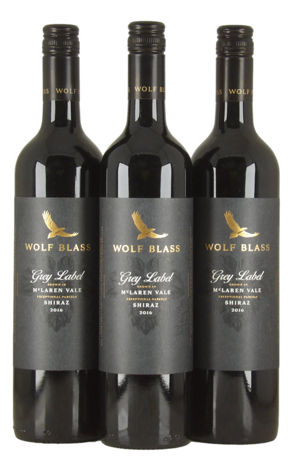 Wolf Blass Grey label Shiraz 2016 (3x 750mL) McLaren Vale