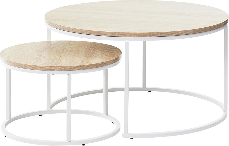 COOPER & CO Sonoma Nesting Coffee Tables White Set of 2.
