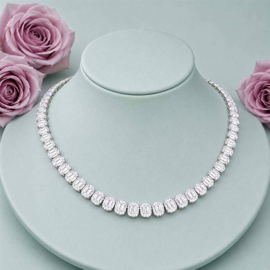Luxury Baguette AAA+ Cubic Zirconia Necklace