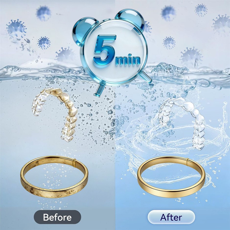 Ultrasonic UV Cleaner for Dentures Retainers Jewellery Dental Appliances