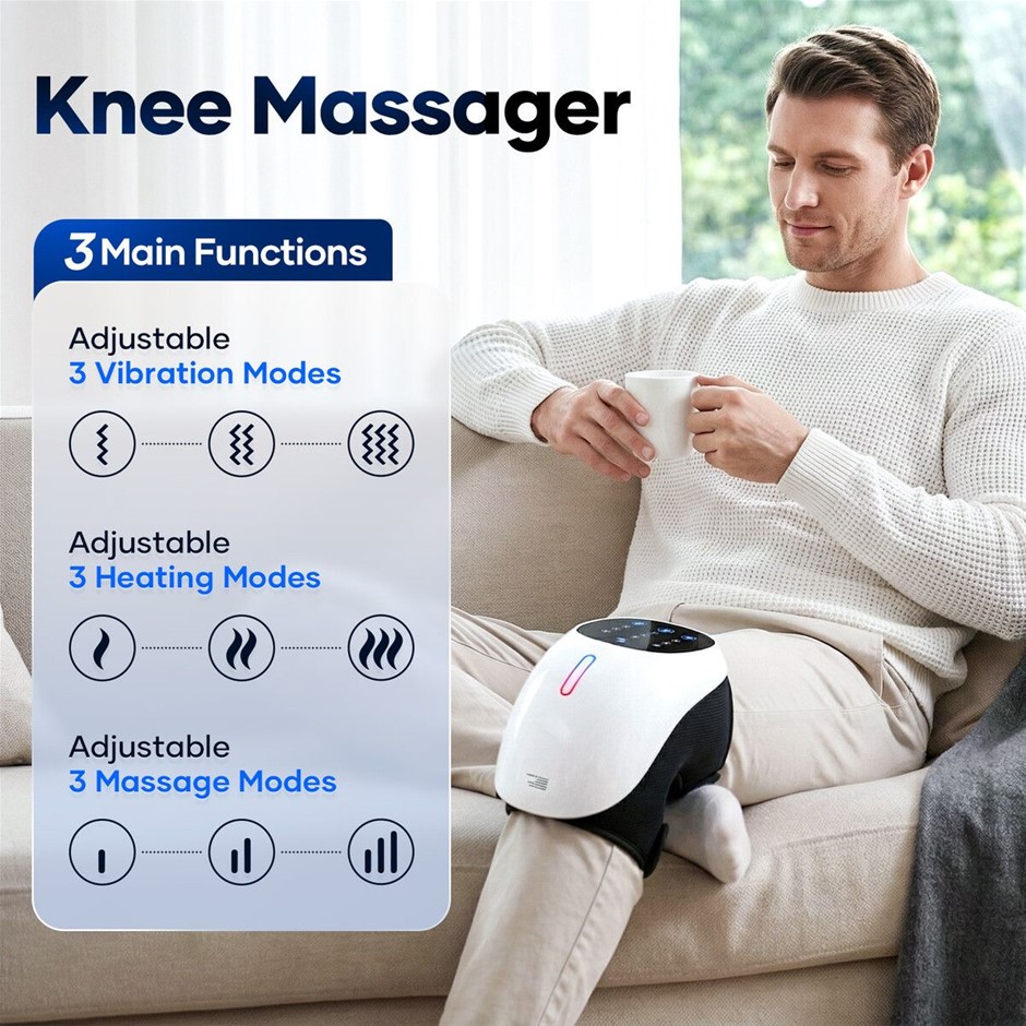 Heated Knee Massager Cordless Vibration Heating Adjustable Rechargeable