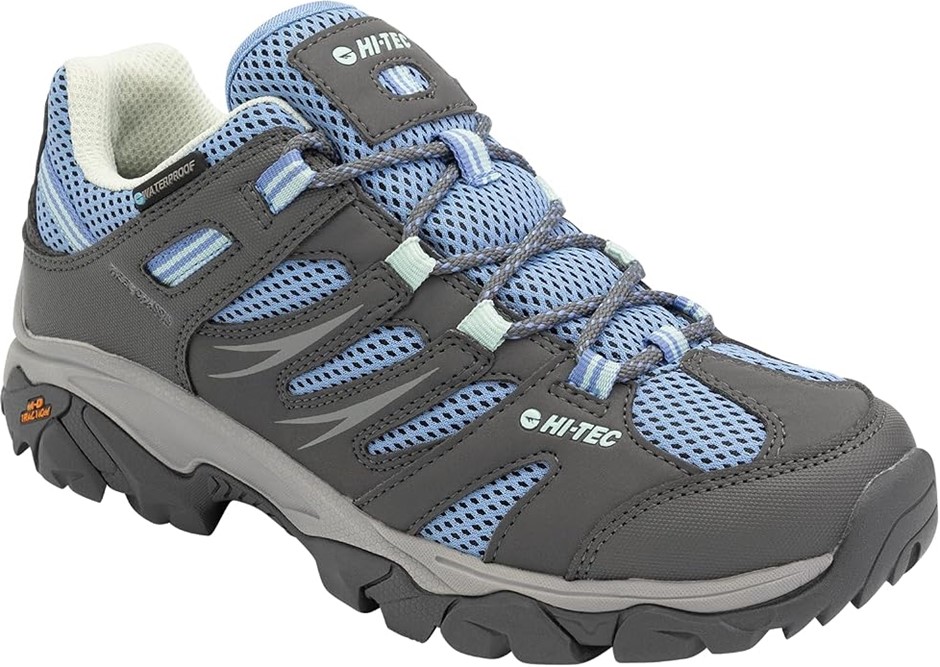 Hi-Tec Women's Tarantula Low WP Hiking/Trail, Grey/Char/Crnflwr, US 8