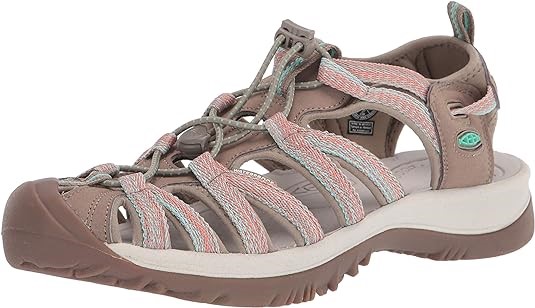 KEEN Women's Whisper Closed Toe Sport Sandals, Size US 6, Taupe Coral.