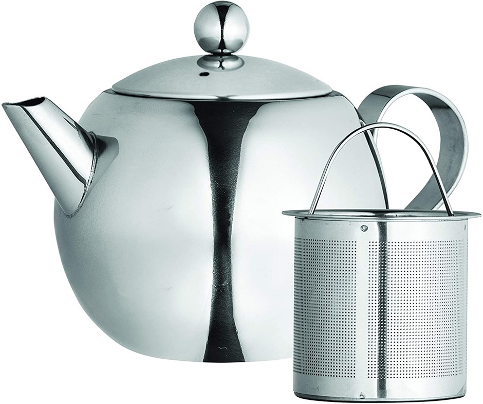 AVANTI Nouveau Stainless Steel Teapot, Silver.