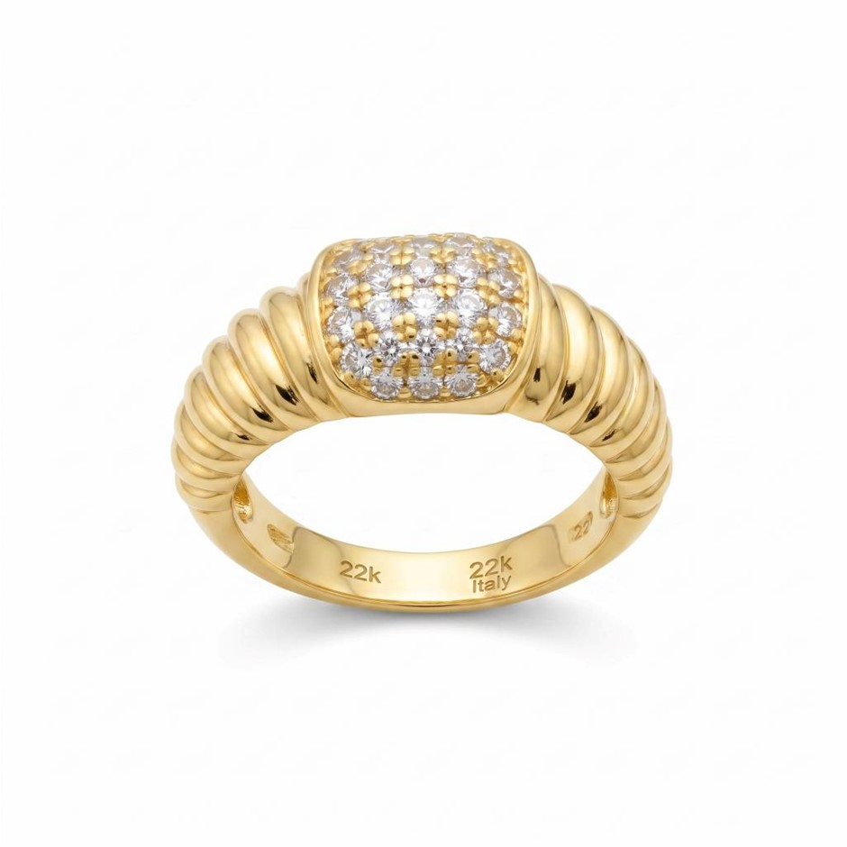 22K/Italy Gold Bonded Ring -(stamped 22K/Italy)-Warranty Quality-9 US