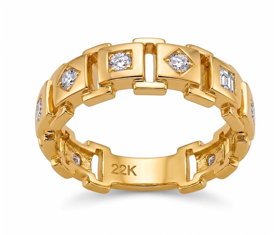 22K/Italy Gold Bonded Ring -(stamped 22K/Italy)-Warranty Quality-9 US