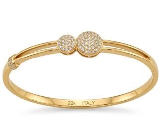 22K/Italy Yellow Gold Bonded Bangle -(stamped 22K/Italy)