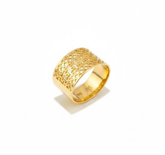 22K/Italy Yellow Gold Bonded Ring(stamped 22K/Italy)Warranty Quality