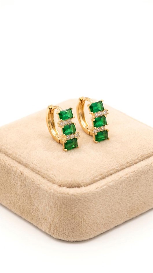 22K/Italy Yellow Gold Bonded Earring(stamped 22K/Italy)Warranty Quality