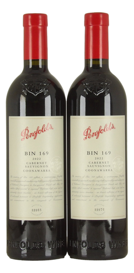 Penfolds Bin 169 Cabernet Sauvignon 2022 (2x 750mL), SA.