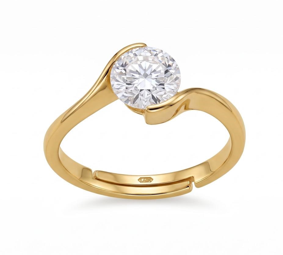 18K/ITALY Yellow Gold BondedRing -Quality Guarantee-Bonus Gift
