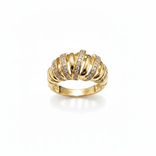 18K/ITALY Yellow Gold BondedRing -Quality Guarantee-8 US-Bonus Gift