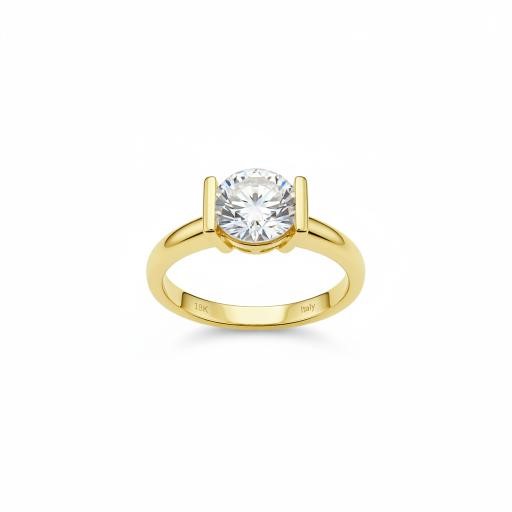 18K/ITALY Yellow Gold BondedRing -Quality Guarantee-8 US-Bonus Gift
