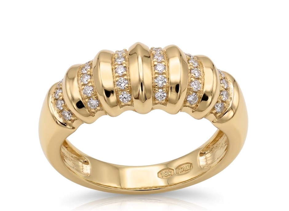 18K/ITALY Yellow Gold BondedRing -Quality Guarantee-8 US-Bonus Gift